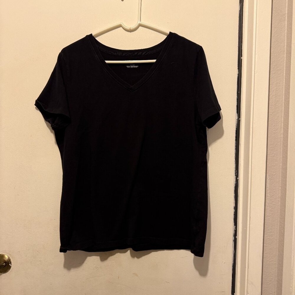 Laura Scott Women Black Short Sleeve T-Shirt XL (133)